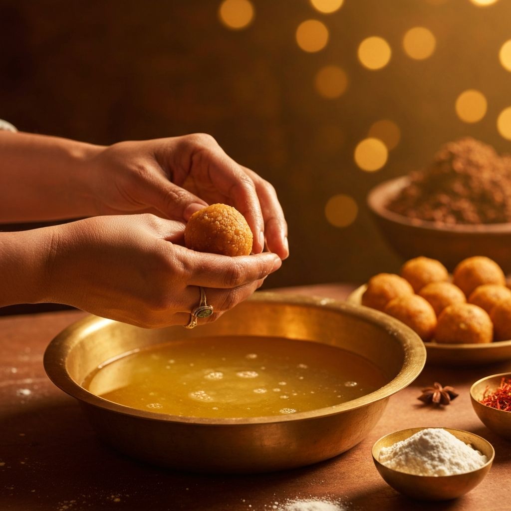 Traditional laddoo making process